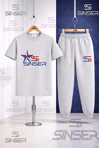 SS SİNSER Παιδικό Σετ Φόρμας με Μπλουζάκι με Στάμπα STAR WRITING