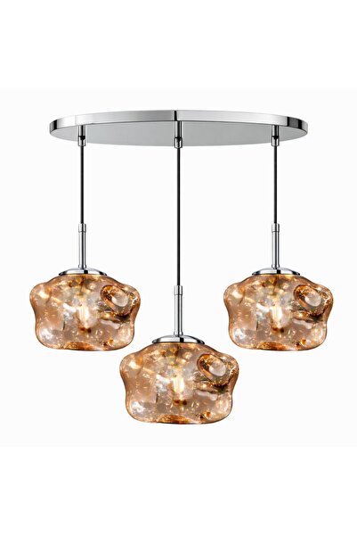 ecodesignline Liquid Glass 3 Modern Sarkıt Avize – Bakır , Gold , Füme Organi...