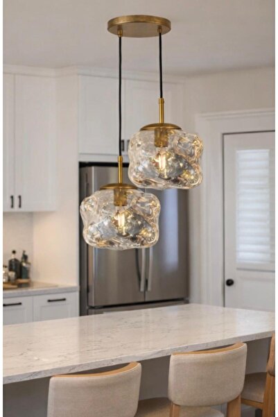 ecodesignline Liquid Glass 2 Modern Sarkıt Avize – Bakır , Gold , Füme Organi...
