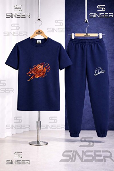 SS SİNSER Set de trening pentru copii cu tricou imprimat cu minge de baschet