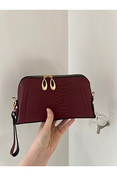 staristakı Bordo kadın el çantası clutch portföy