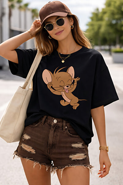 ArtYus Χαριτωμένο μπλουζάκι με στάμπα Nanik με χαρακτήρα ποντικιού – Βαμβακερ...