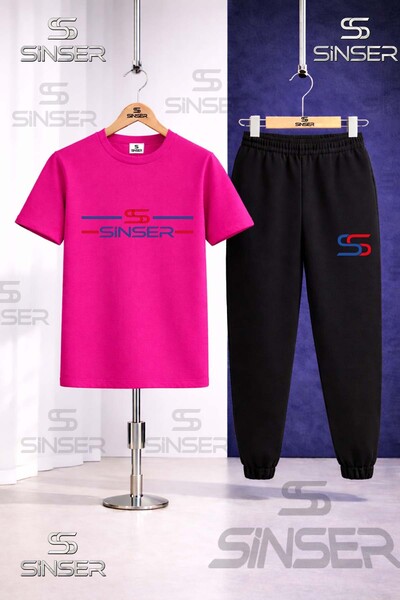 SS SİNSER Παιδικό Σετ Φόρμας με Μπλουζάκι με Στάμπα 2 SHORT LONG LINE
