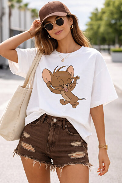 ArtYus Χαριτωμένο μπλουζάκι με στάμπα Nanik με χαρακτήρα ποντικιού – Βαμβακερ...