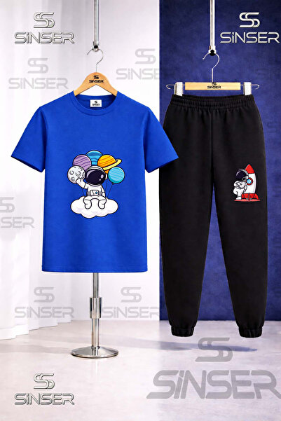 SS SİNSER Set de trening cu tricou imprimat pentru copii ASTRONAUT CLOUD HAND...