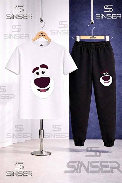 SS SİNSER Παιδικό Σετ Φόρμας με Στάμπα Αρκουδάκι με Χαμογελαστό Πρόσωπο