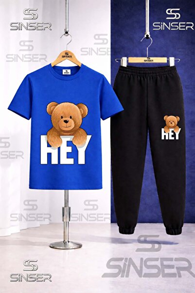 SS SİNSER Παιδικό Σετ Φόρμας με Στάμπα AYICIK HEY WRITING ON THE TOP
