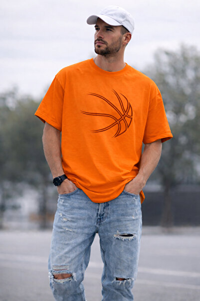 ArtYus Μπλουζάκι Unisex Oversize με στάμπα με σχέδιο μπάλας μπάσκετ – Βαμβακε...