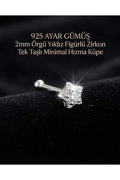 UygunGümüşçülük 925 Ayar Gümüş Zirkon Taşlı Unisex Küpe Hızma Minimal Şık Mod...