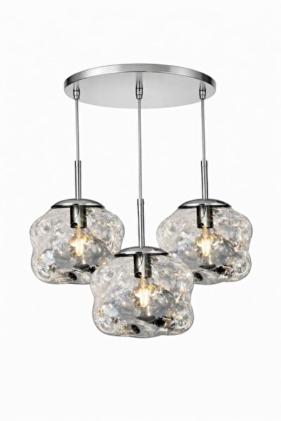 ecodesignline Liquid Glass 3 Modern Sarkıt Avize – Bakır , Gold , Füme Organi...