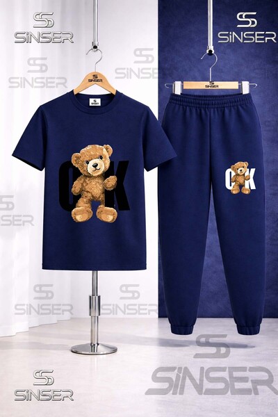 SS SİNSER Παιδικό Σετ Φόρμας με Μπλουζάκι με Στάμπα AYICIK OK SYH