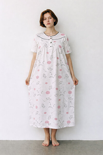 Nitesheys Κοντό μανίκι 100% βαμβακερό χτενισμένο βαμβακερό νυχτικό, Νοσοκομεί...