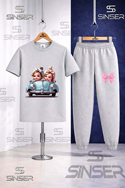 SS SİNSER Παιδικό Σετ Φόρμας με Στάμπα ARABA 2LI GIRL CUTE