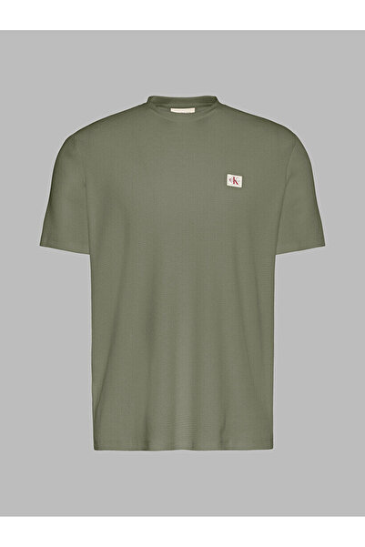Calvin Klein Erkek Waffle Badge Crew T-shirt