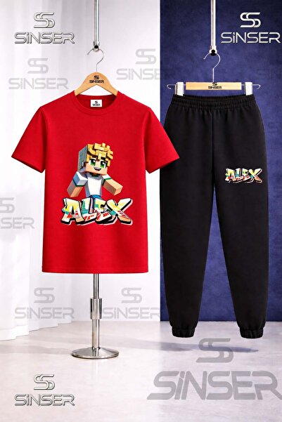 SS SİNSER Children's Alex Yellow New Printed T-Shirt Tracksuit Set