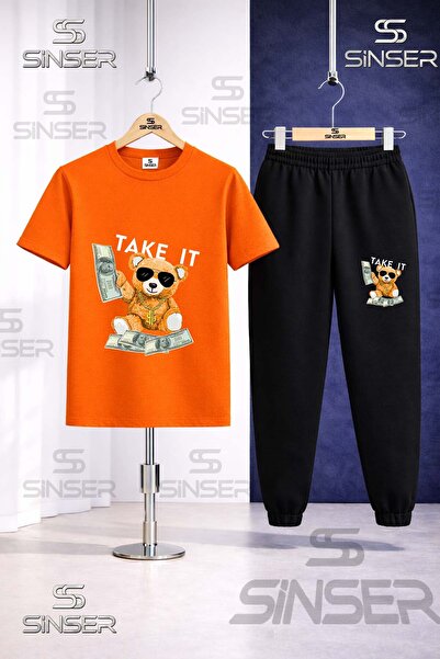 SS SİNSER Παιδικό Σετ Φόρμας με Στάμπα AYICIK TAKE IT BYZ