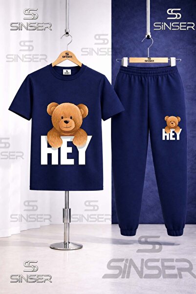 SS SİNSER Παιδικό Σετ Φόρμας με Στάμπα AYICIK HEY WRITING ON THE TOP