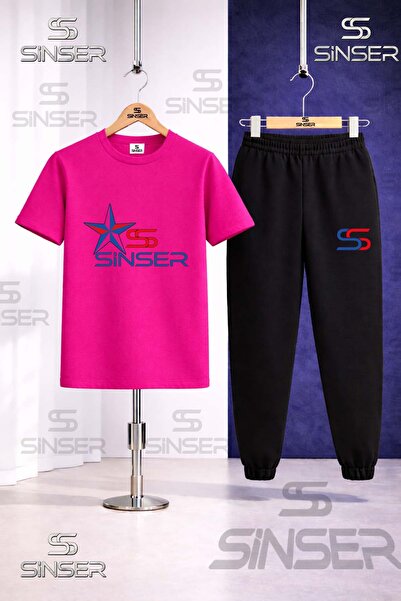 SS SİNSER Παιδικό Σετ Φόρμας με Μπλουζάκι με Στάμπα STAR WRITING
