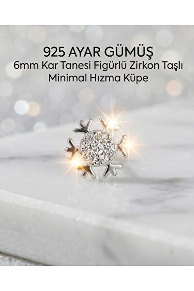 Begonia Accessories 925 Ayar Gümüş Zirkon Taşlı Unisex Küpe Hızma Minimal Şık...