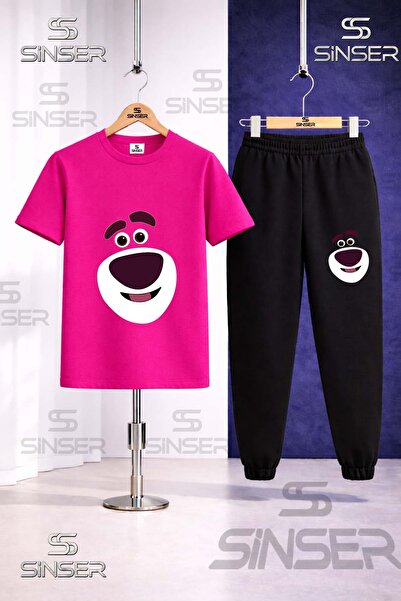 SS SİNSER Παιδικό Σετ Φόρμας με Στάμπα Αρκουδάκι με Χαμογελαστό Πρόσωπο
