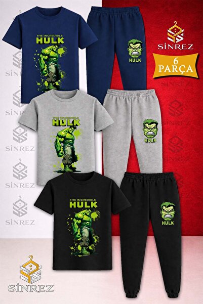 SİNREZ Set de trening pentru copii, 3 piese, imprimat, cu tricou, cu imprimeu...