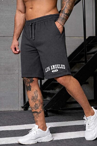 TREND ALİSSE Smoked Men's Bermuda Shorts Summer Comfortable Sports Shorts wit...