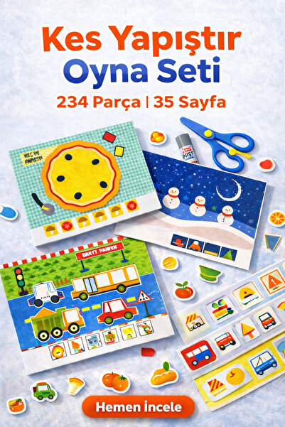 Kes Yapıştır Etkinlikleri Kitabı Ekransız Eğlence Makaslı Kitap