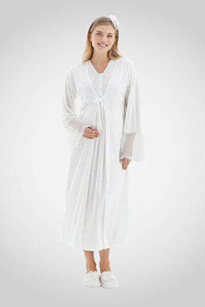 Lohusa Homewear مجموعة ملابس نوم للحوامل من New Season Ecru بتصميم دانتيل صيف...