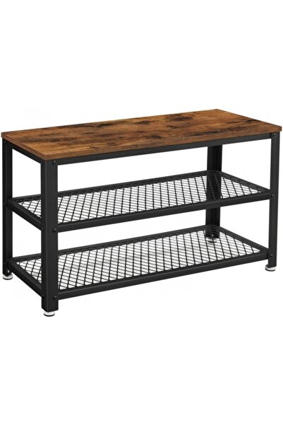 VASAGLE Bancă pentru încălțăminte Model Adan, Maro Rustic, 73 x 30 x 45 cm