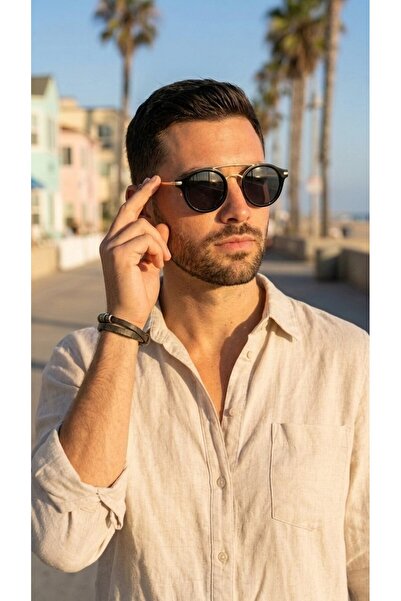 SANCHES Special Edition Titanium – Black Acetate Polarized Sunglasses 48mm Ro...