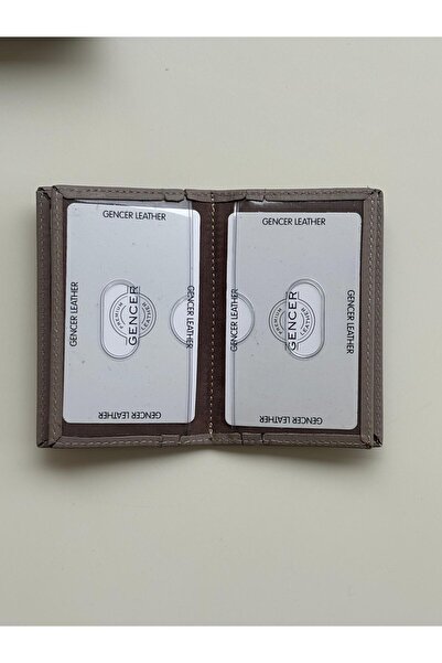 GENCER LEATHER Genuine Leather Card Holder Mink