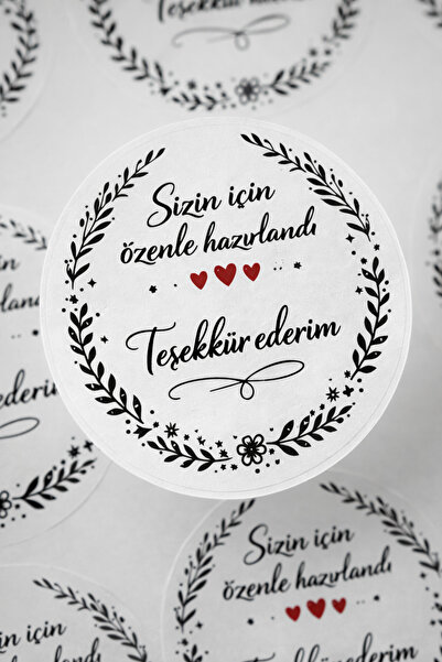 naturevo 300 Adet 5 cm Yuvarlak Teşekkür Sticker – Paket & Hediye Etiketi