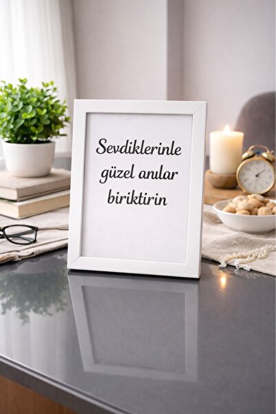 UgurToyss White Photo Frame 15X21 cm Acetate Glass Tabletop Photo Memory Fram...