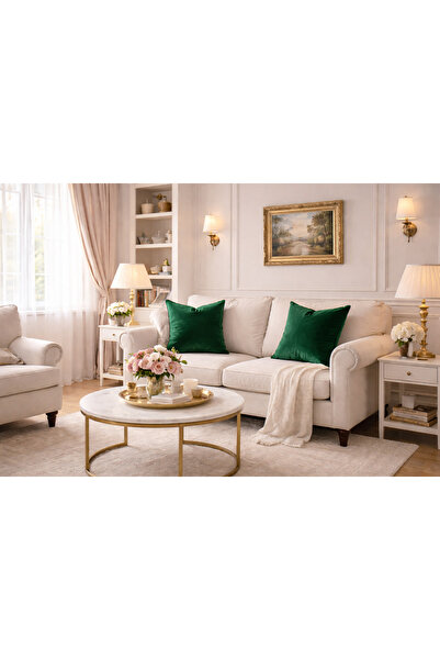 OEM Set 2 fete perne decorative, dimensiune 40x40cm Catifea Verde Regal