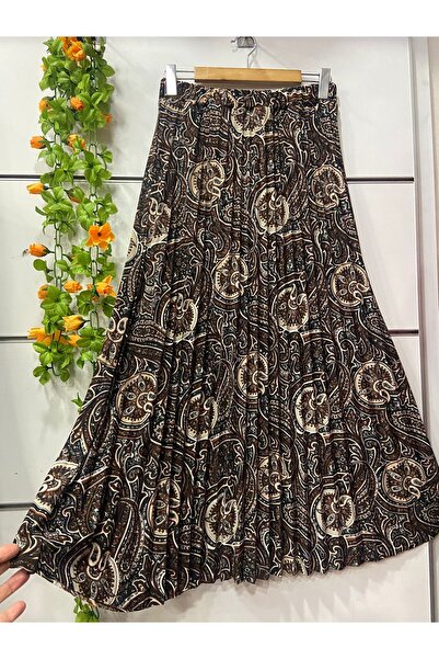 edu collection Patterned Crepe Skirt with Lining