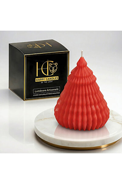 Happy Candles Beeswax candle, Fir Canelat L, Christmas