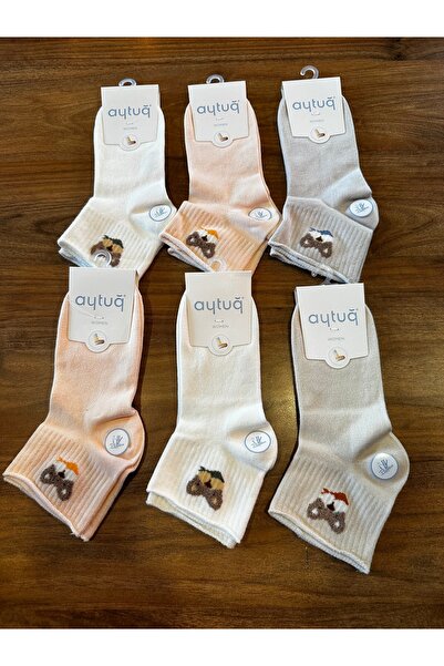 Aytuğ Premium Bamboo Women's Seamless Embroidered Comfortable Socks 6-Pack