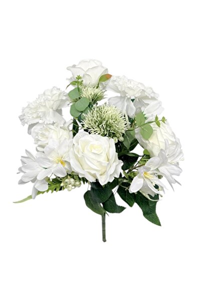 AFO Μπουκέτο με 11 Τεχνητά Κλασικά Τριαντάφυλλα με Γαρύφαλλα και Λευκό Γιασεμί