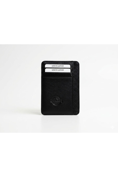 GENCER LEATHER Leather Card Holder Black