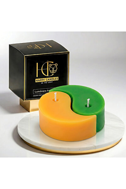 Happy Candles Beeswax Candles, Yin-Yang Set, Spring Edition