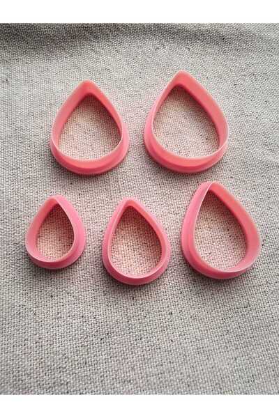 Roll3d Polimer Kil Küpe Kalıbı Damla 5' Li Set
