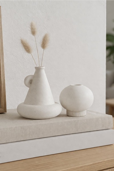 Otaera Form Balance Vase Set of 2 |   Minimal Decorative Vase, Nordic Style V...