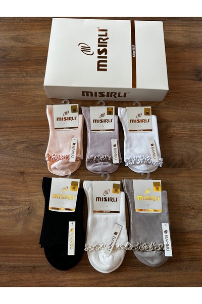 Mısırlı Kadın Bambu Kıvırcık Dikişsiz Yarım Konç Konforlu Çorap 6’lı Paket