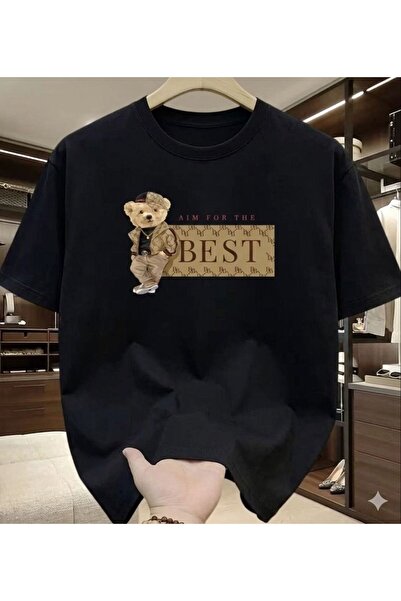 LELVANİ Men's Best Bear Printed Tshirt
