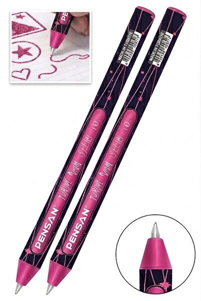 Artlantis Pink Glitter Ballpoint Pen 2 Pieces Pensan Jely Glitter Pilot Pen E...