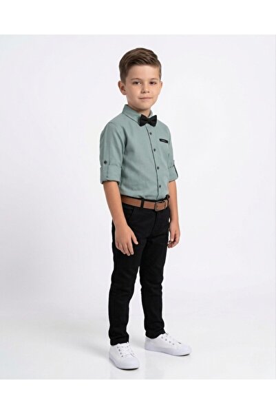 Egelite Αγόρι 8-9-10-11-12 ετών, Παιδικό εορταστικό σετ με λινό παντελόνι, πο...