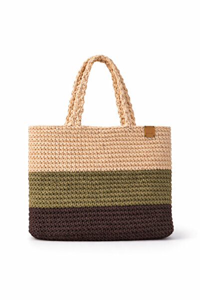 crafted by Nilüfer Natural Raffia Hand Knitted Handbag |   Minimal Women's Bag