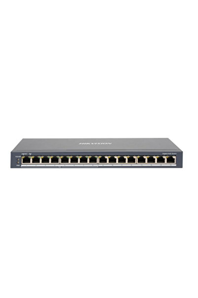 Hikvision DS-3E0516P-O Switch Gigabit PoE cu 16 porturi, 8 porturi PoE, buget...