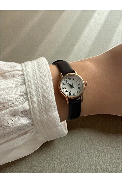 Vola Collection White Round Case Bitter Brown Leather Cord Minimal Vintage Wo...