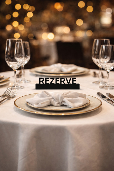 Happynesso 3D Black Plexiglass Desktop Reserve Signage |   Restaurant Table Reservation Sign 14X4Cm